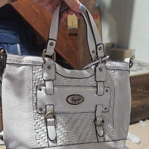 boc White Braided Shoulder Bag